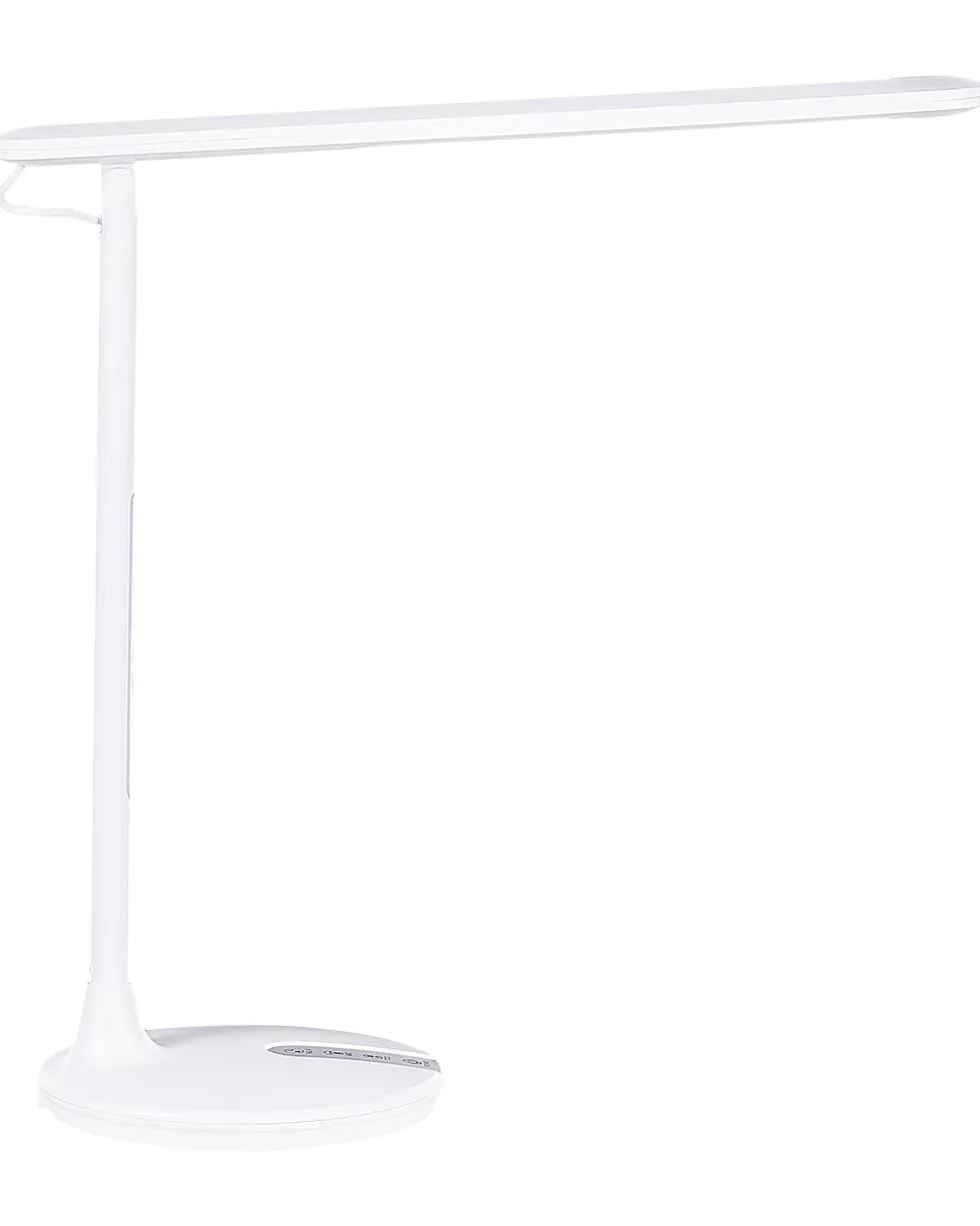 Candeeiro De Mesa Led Em Metal Branco 38 Cm Draco