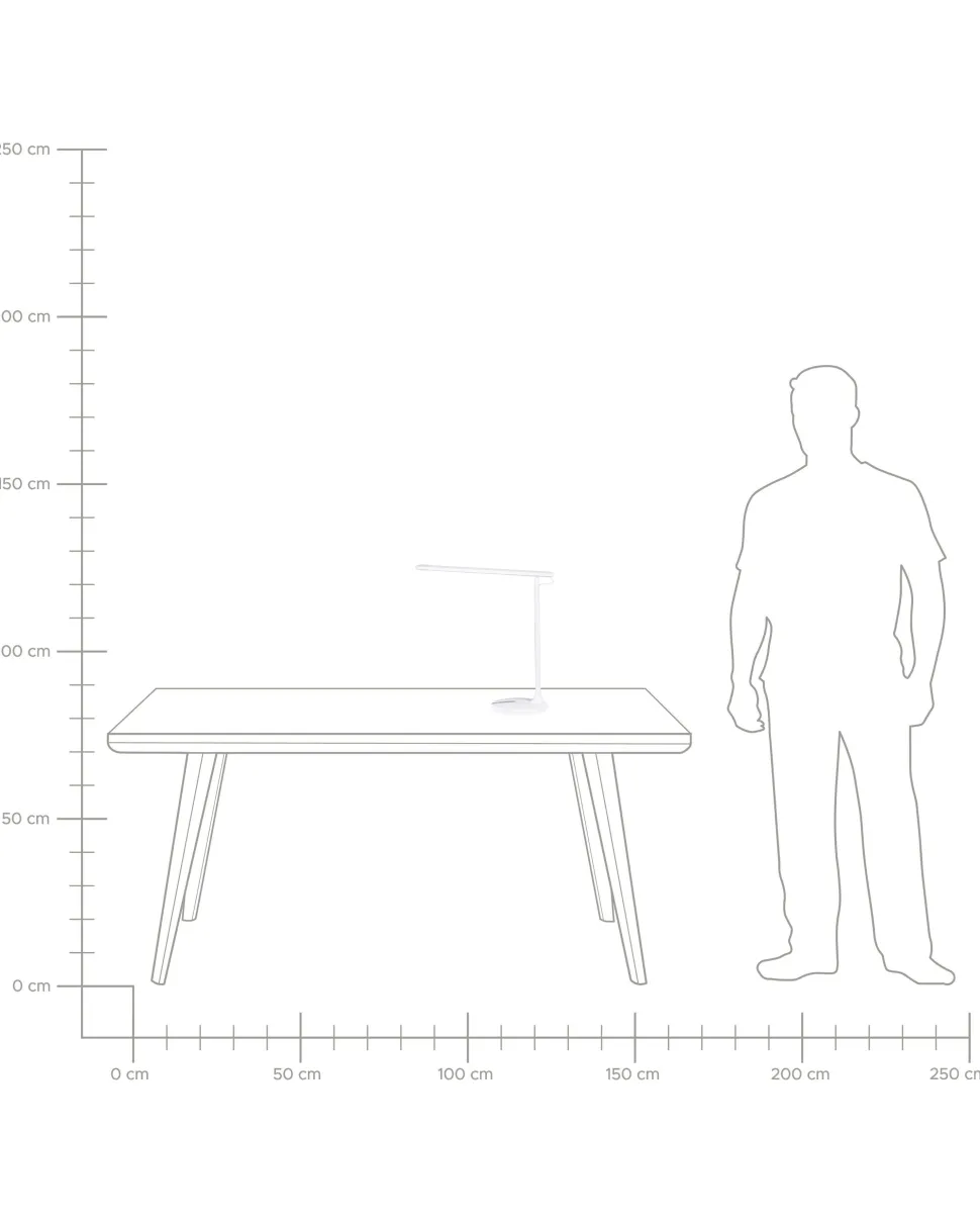 Candeeiro De Mesa Led Em Metal Branco 38 Cm Draco
