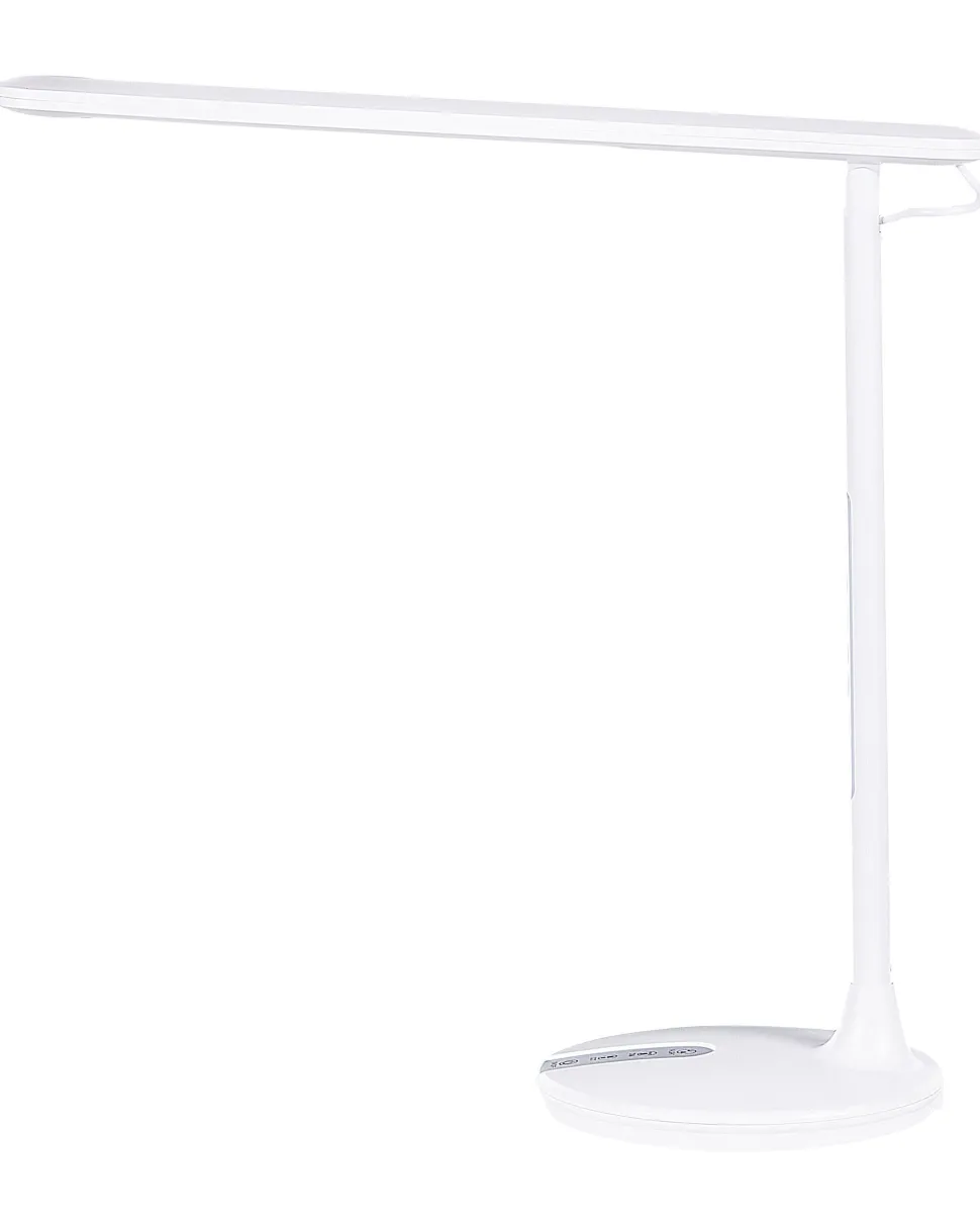 Candeeiro De Mesa Led Em Metal Branco 38 Cm Draco