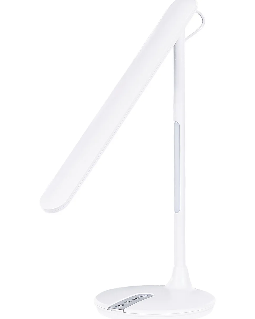 Candeeiro De Mesa Led Em Metal Branco 38 Cm Draco