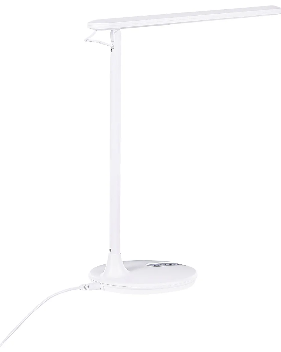 Candeeiro De Mesa Led Em Metal Branco 38 Cm Draco