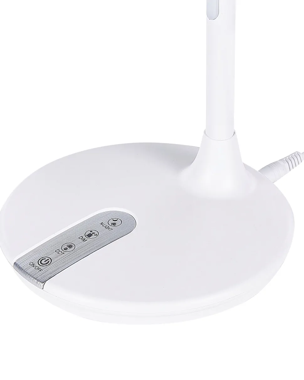 Candeeiro De Mesa Led Em Metal Branco 38 Cm Draco