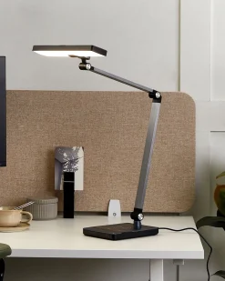 Candeeiro De Mesa Led Em Metal Preto 73 Cm Lacerta