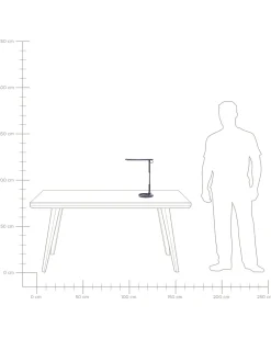 Candeeiro De Mesa Led Em Metal Preto 38 Cm Draco