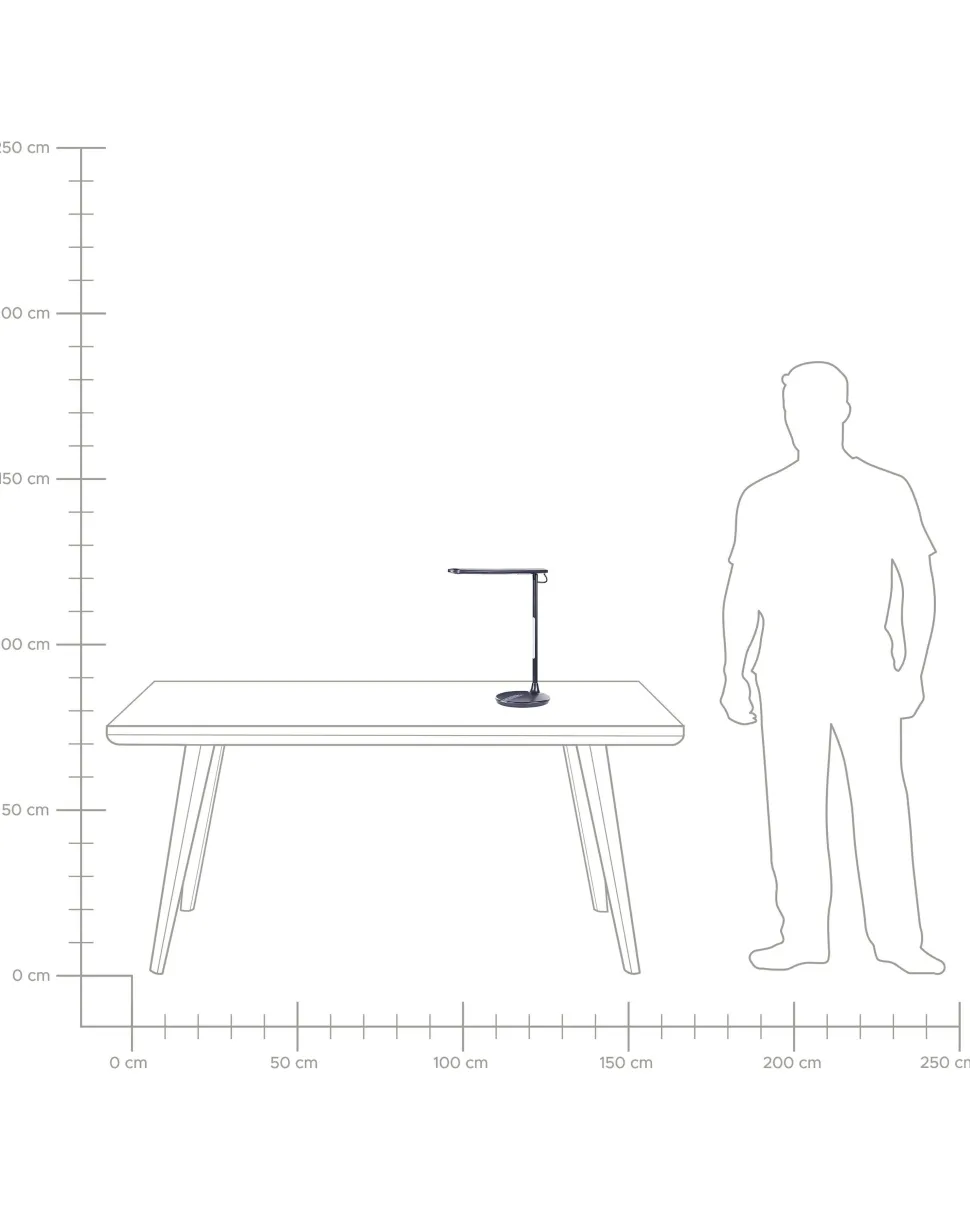 Candeeiro De Mesa Led Em Metal Preto 38 Cm Draco