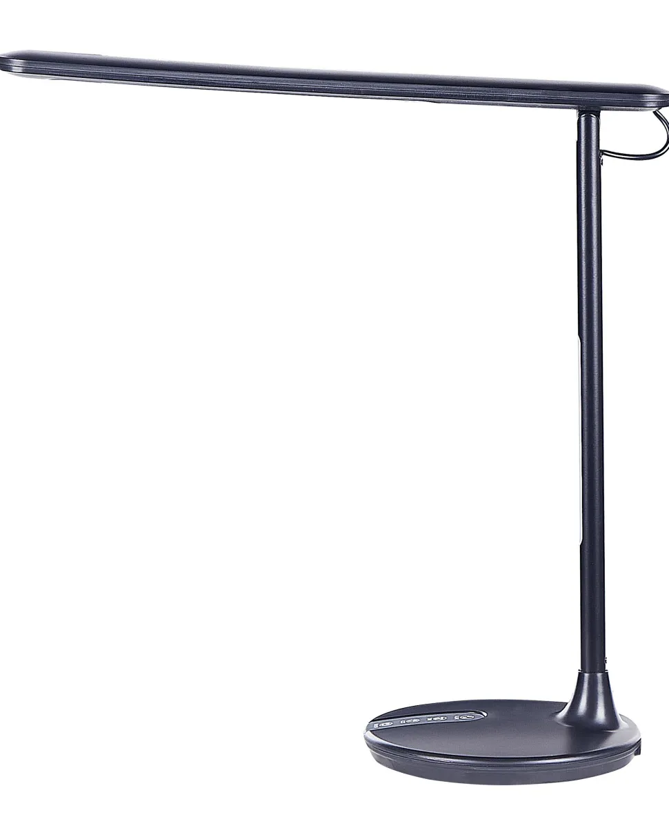 Candeeiro De Mesa Led Em Metal Preto 38 Cm Draco