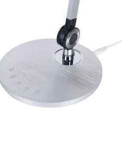 Candeeiro De Mesa Led Em Metal Prateado 34 Cm Eridanus