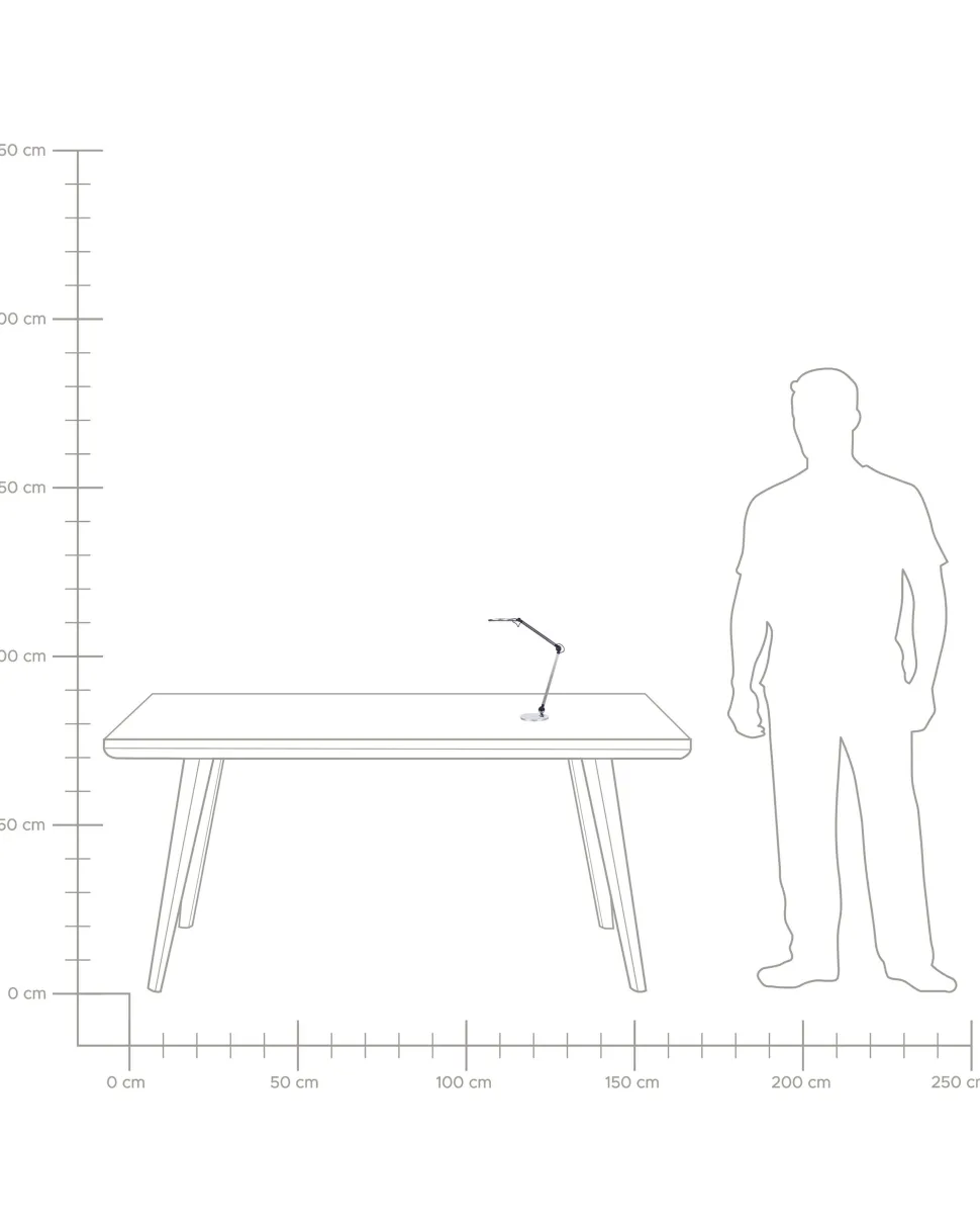 Candeeiro De Mesa Led Em Metal Prateado 34 Cm Eridanus