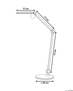 Candeeiro De Mesa Led Em Metal Prateado 34 Cm Eridanus