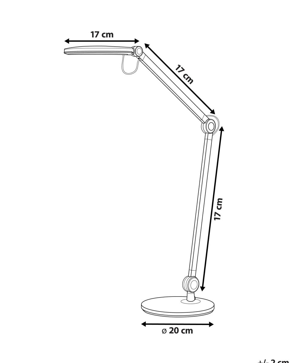 Candeeiro De Mesa Led Em Metal Prateado 34 Cm Eridanus