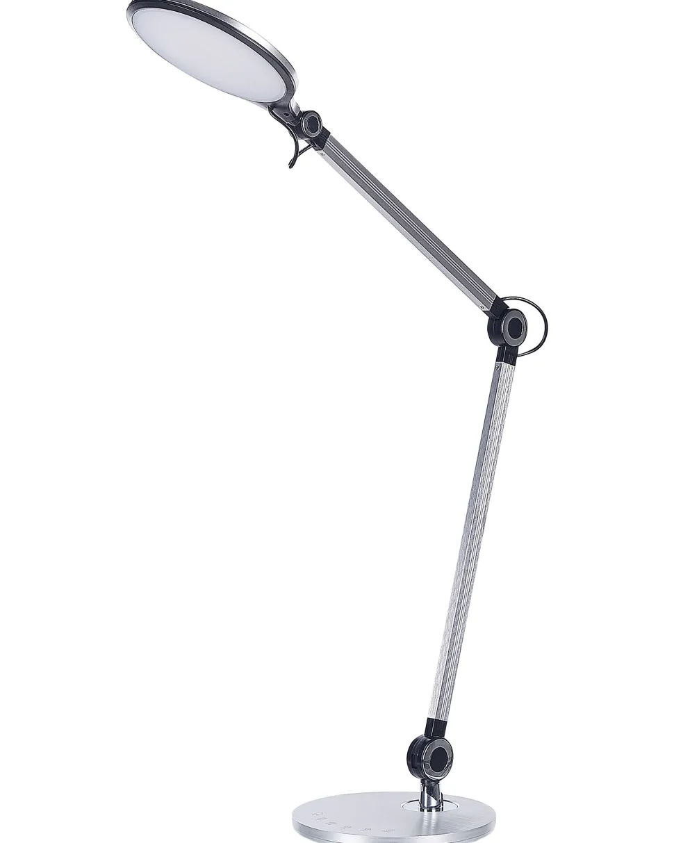 Candeeiro De Mesa Led Em Metal Prateado 34 Cm Eridanus