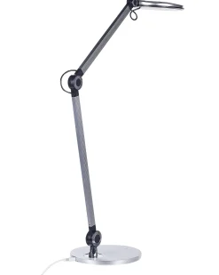 Candeeiro De Mesa Led Em Metal Prateado 34 Cm Eridanus