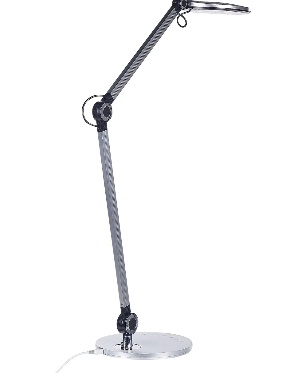 Candeeiro De Mesa Led Em Metal Prateado 34 Cm Eridanus