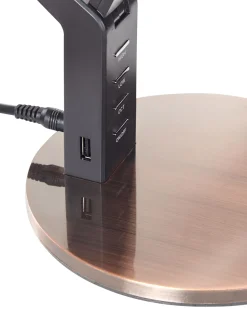 Candeeiro De Mesa Led Em Metal Cor De Cobre Com Porta Usb Chamaeleon