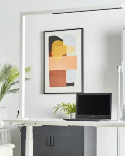 Candeeiro De Mesa Led Em Metal Branco 120 Cm Volans