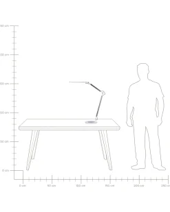 Candeeiro De Mesa Led Em Metal Prateado 80 Cm Grus