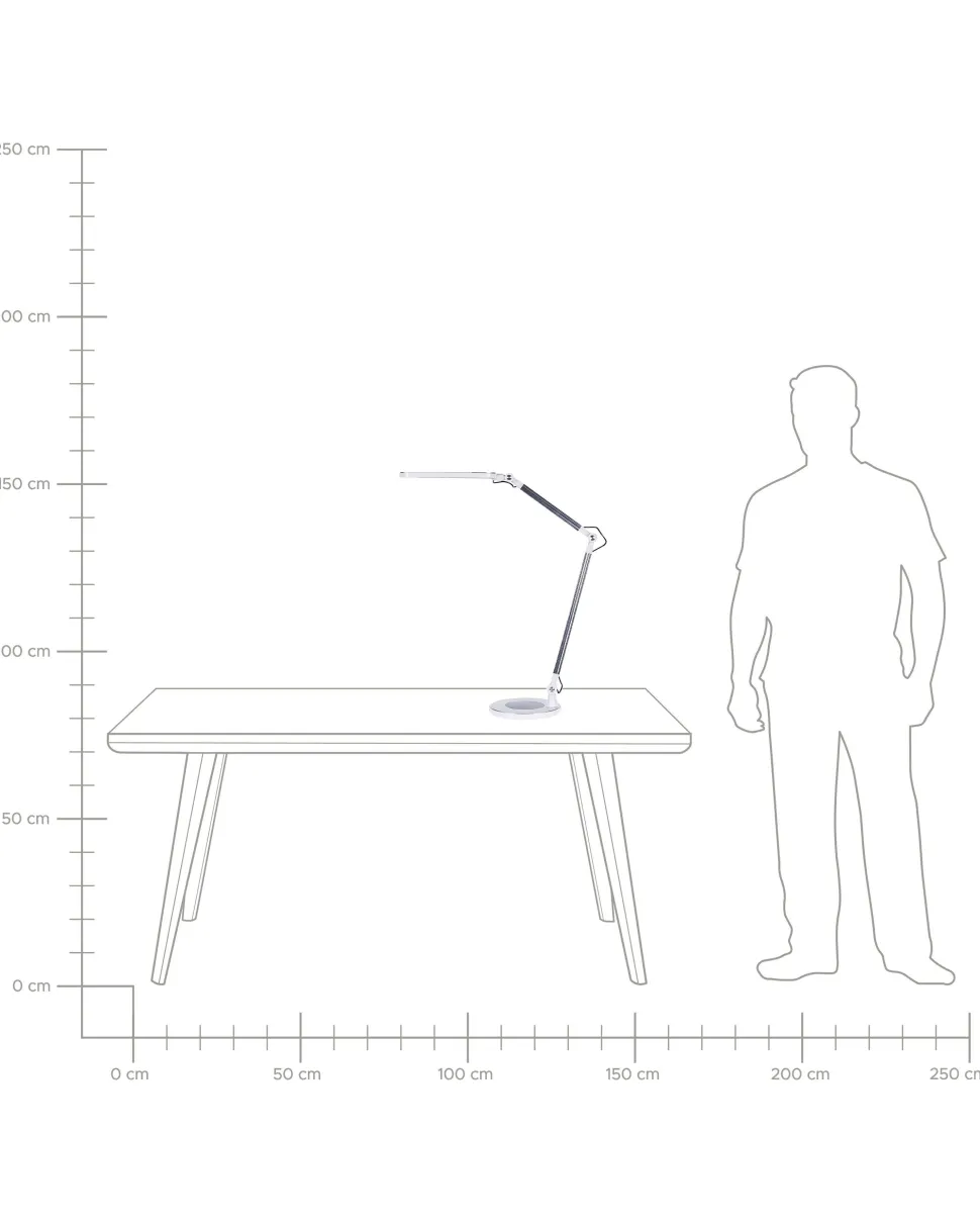 Candeeiro De Mesa Led Em Metal Prateado 80 Cm Grus