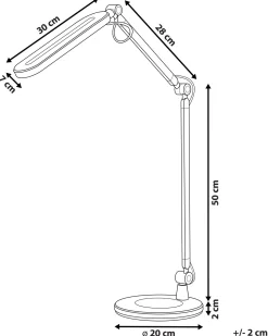Candeeiro De Mesa Led Em Metal Prateado 80 Cm Grus