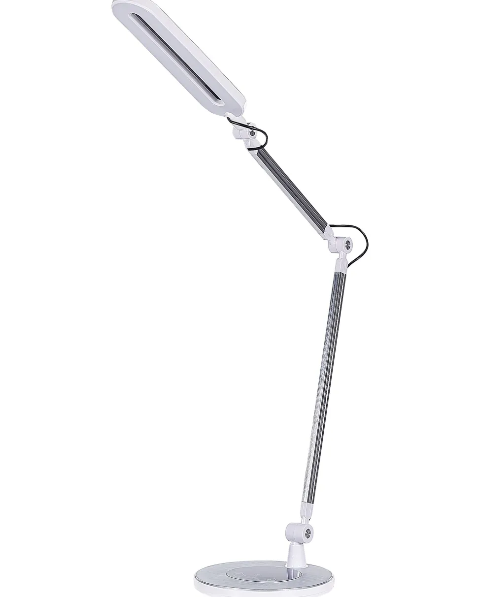 Candeeiro De Mesa Led Em Metal Prateado 80 Cm Grus