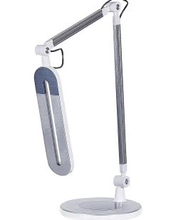 Candeeiro De Mesa Led Em Metal Prateado 80 Cm Grus