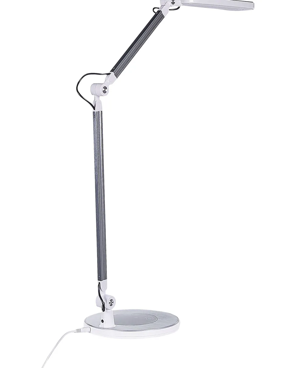 Candeeiro De Mesa Led Em Metal Prateado 80 Cm Grus