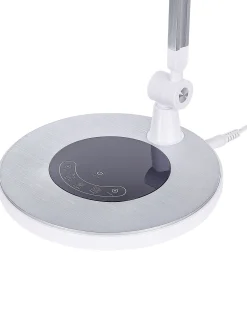 Candeeiro De Mesa Led Em Metal Prateado 80 Cm Grus