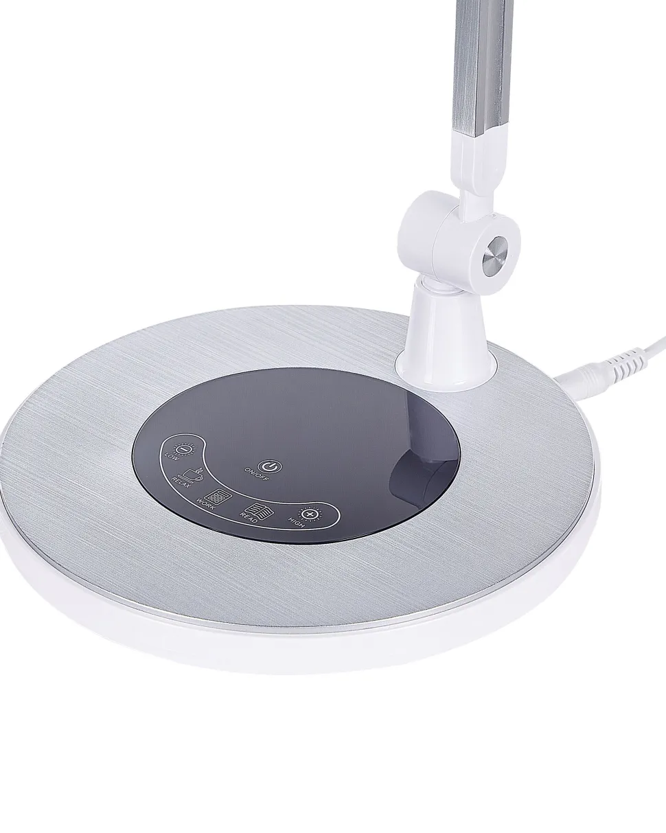 Candeeiro De Mesa Led Em Metal Prateado 80 Cm Grus