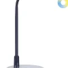 Candeeiro De Mesa Led Preto E Prateado Columba