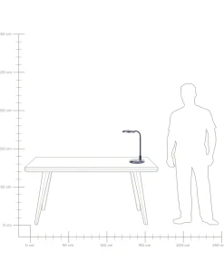 Candeeiro De Mesa Led Preto E Prateado Columba