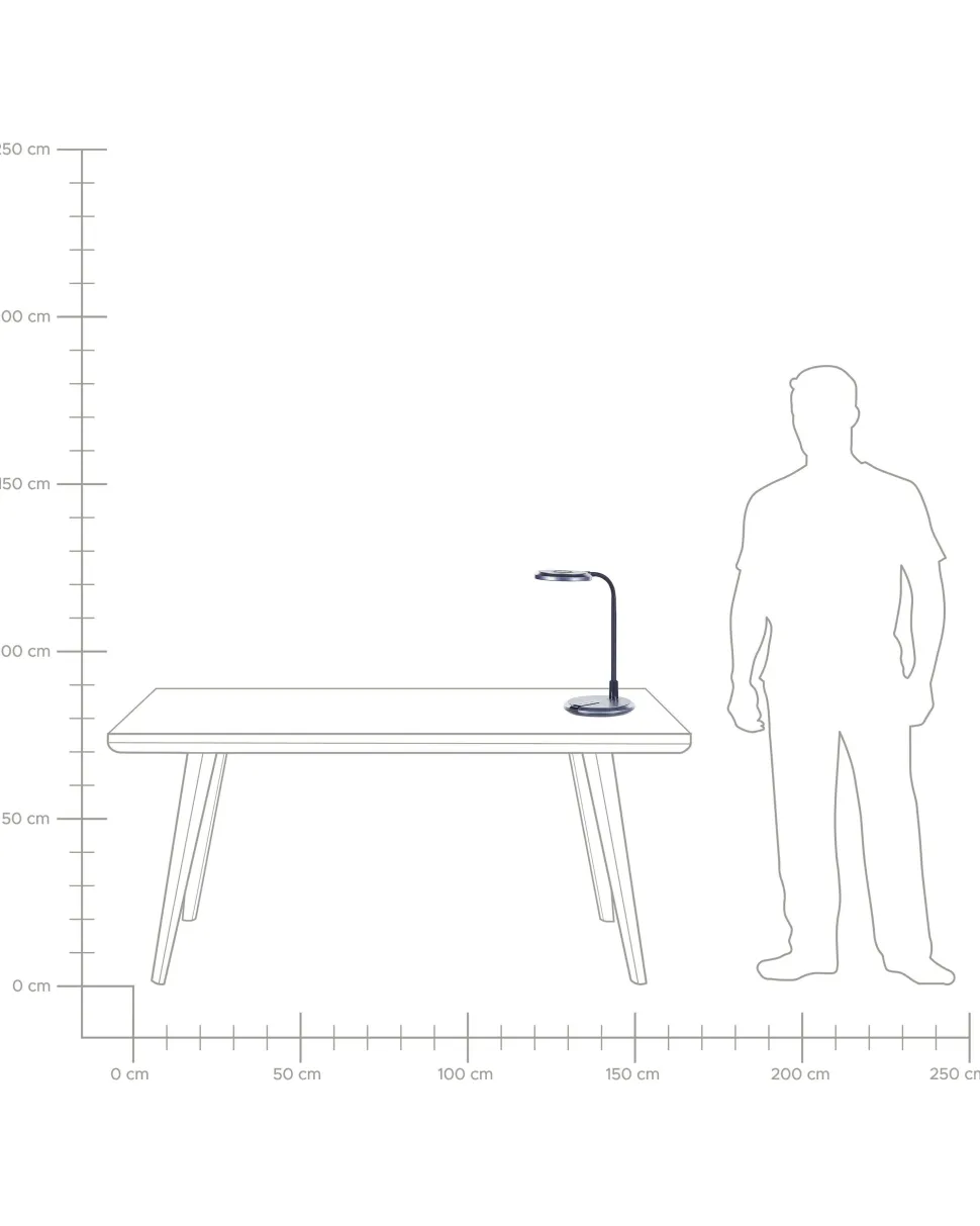 Candeeiro De Mesa Led Preto E Prateado Columba