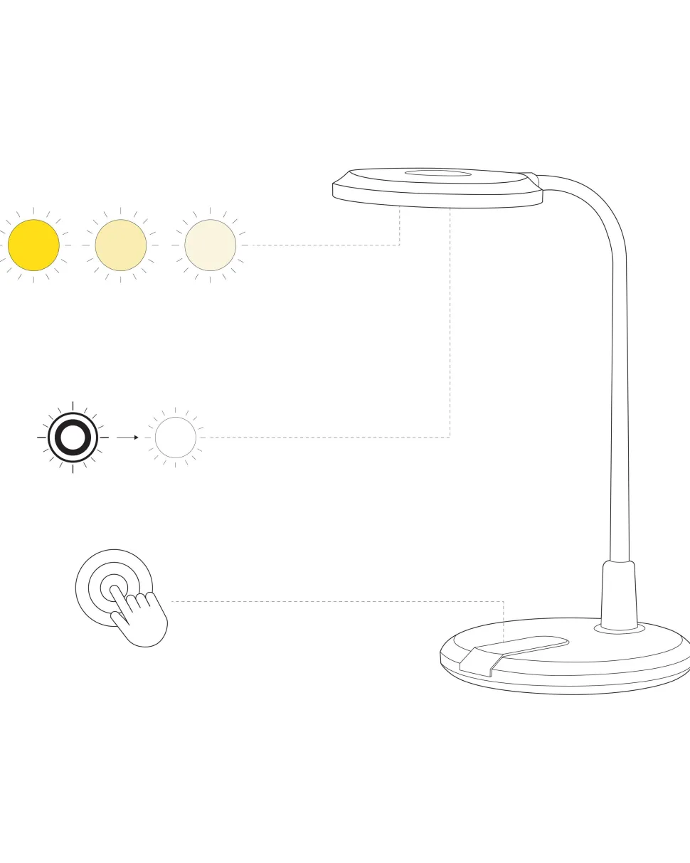 Candeeiro De Mesa Led Preto E Prateado Columba