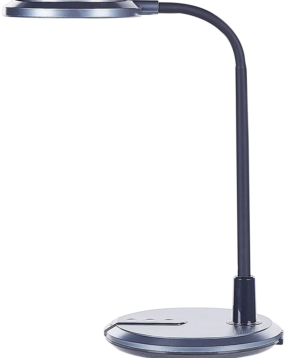 Candeeiro De Mesa Led Preto E Prateado Columba