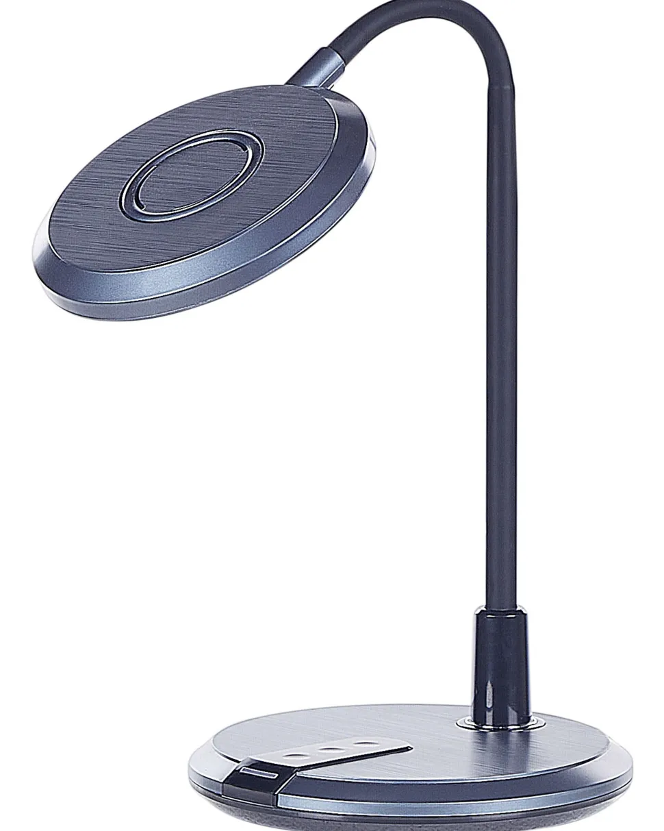 Candeeiro De Mesa Led Preto E Prateado Columba