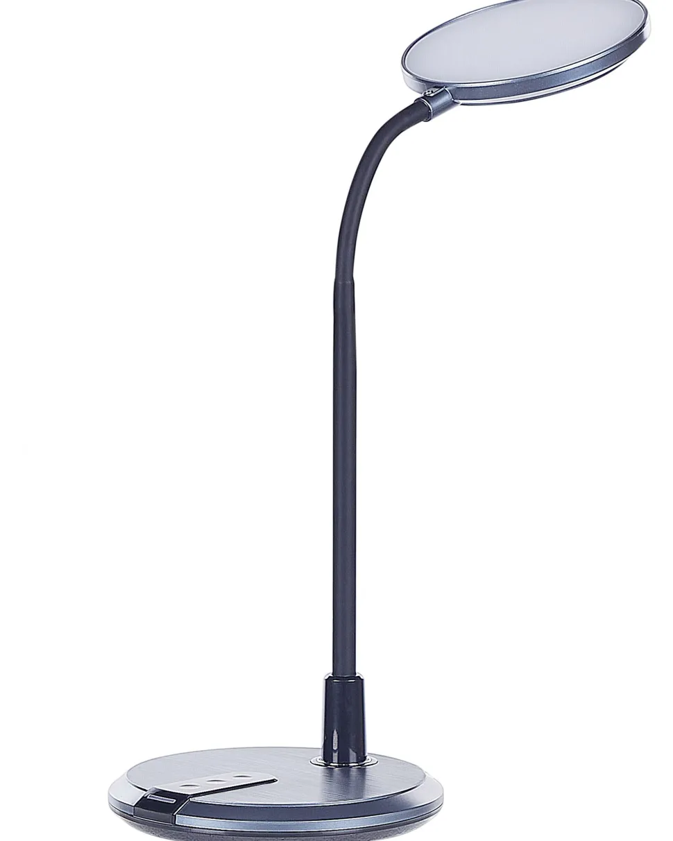 Candeeiro De Mesa Led Preto E Prateado Columba