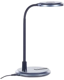 Candeeiro De Mesa Led Preto E Prateado Columba
