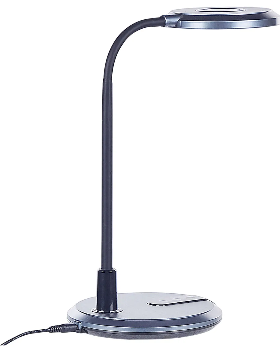 Candeeiro De Mesa Led Preto E Prateado Columba