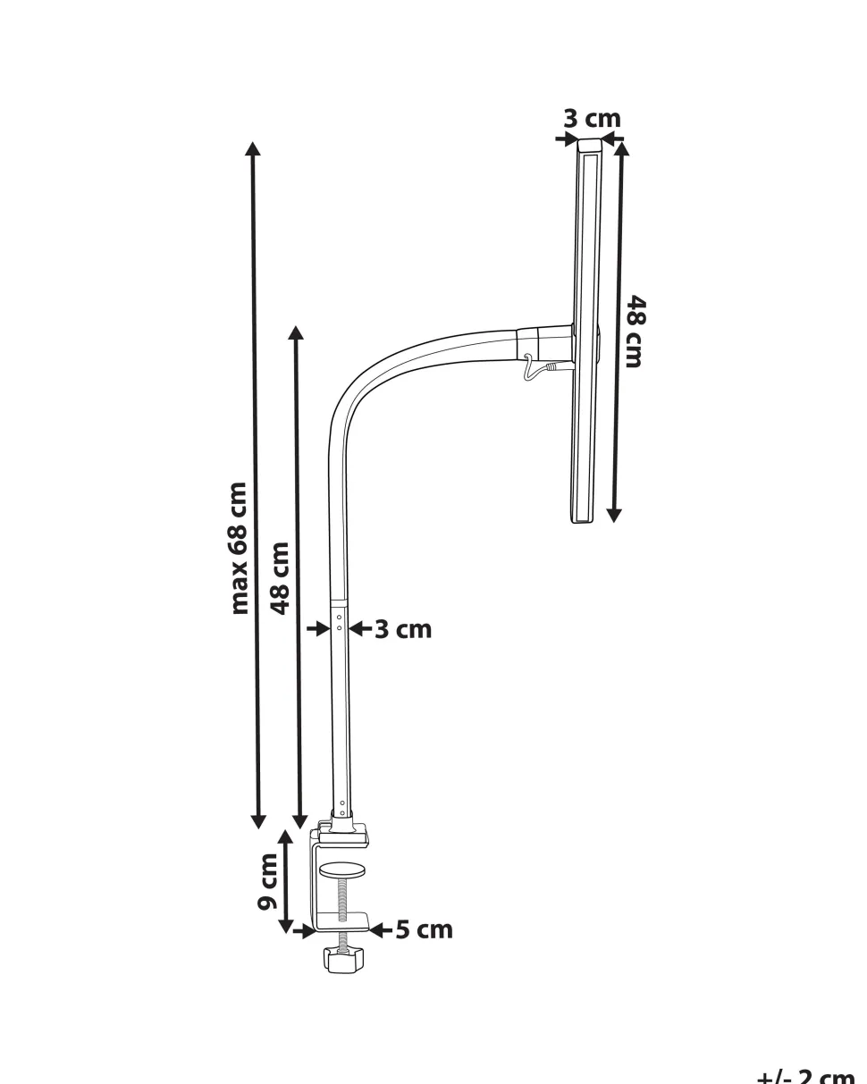 Candeeiro De Mesa Led Preto 48 Cm Auriga