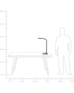 Candeeiro De Mesa Led Preto 68 Cm Kouris