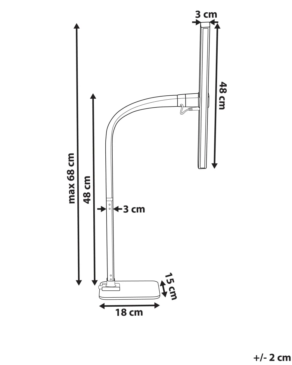 Candeeiro De Mesa Led Preto 68 Cm Kouris
