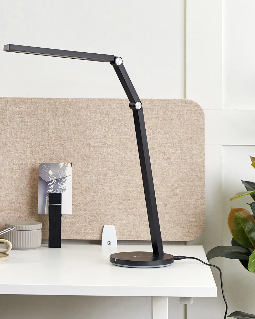Candeeiro De Mesa Led Preto 48 Cm Dorado