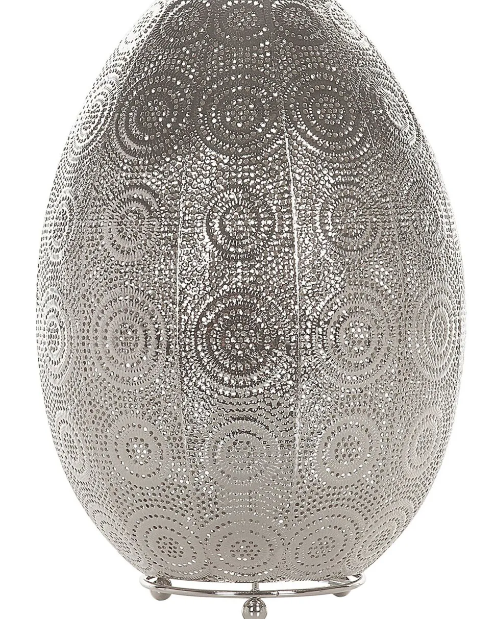 Candeeiro De Mesa Marroquino Prateado Maringa