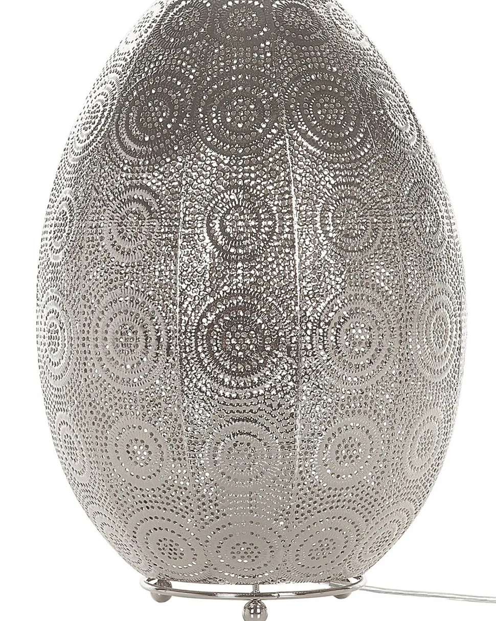 Candeeiro De Mesa Marroquino Prateado Maringa