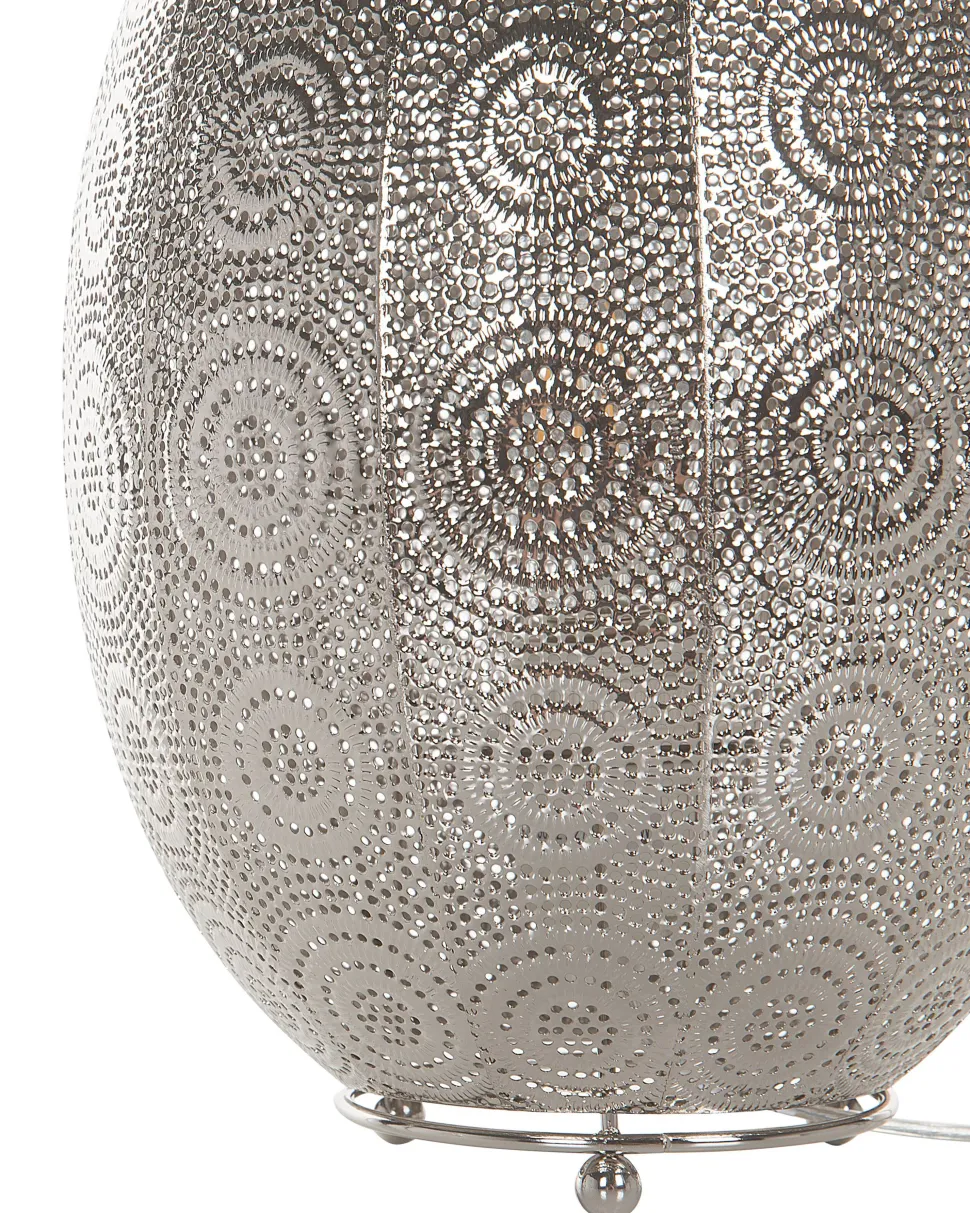 Candeeiro De Mesa Marroquino Prateado Maringa