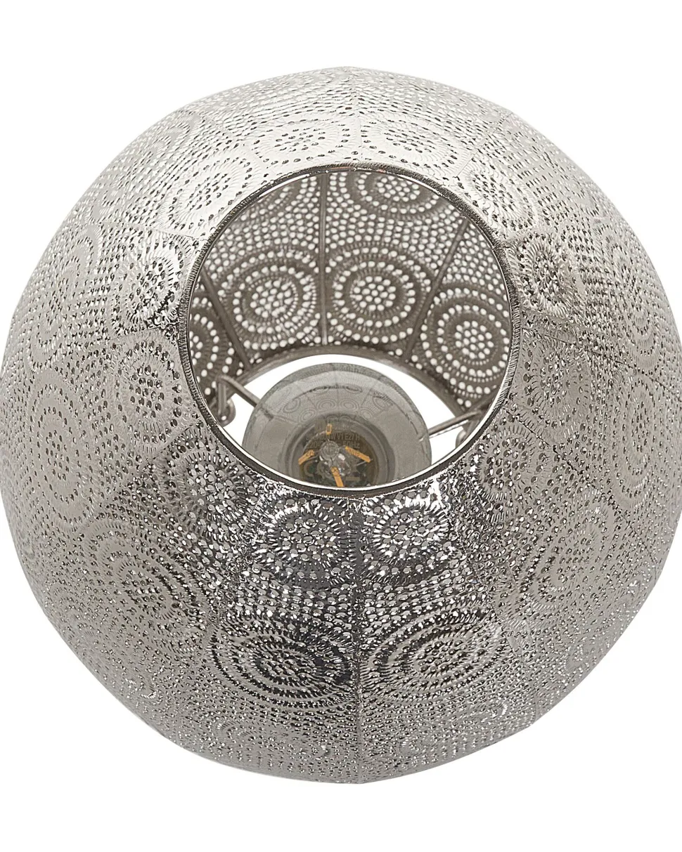 Candeeiro De Mesa Marroquino Prateado Maringa