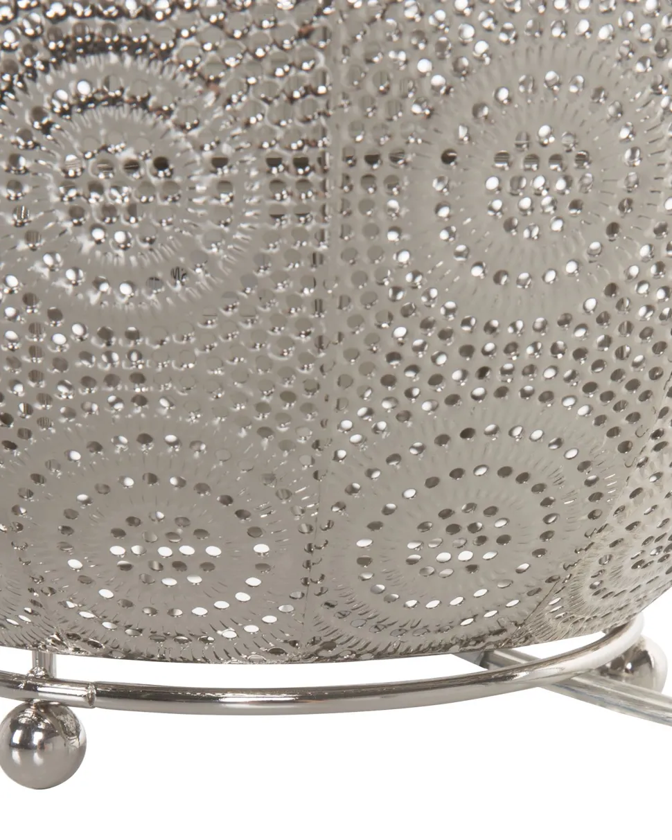 Candeeiro De Mesa Marroquino Prateado Maringa