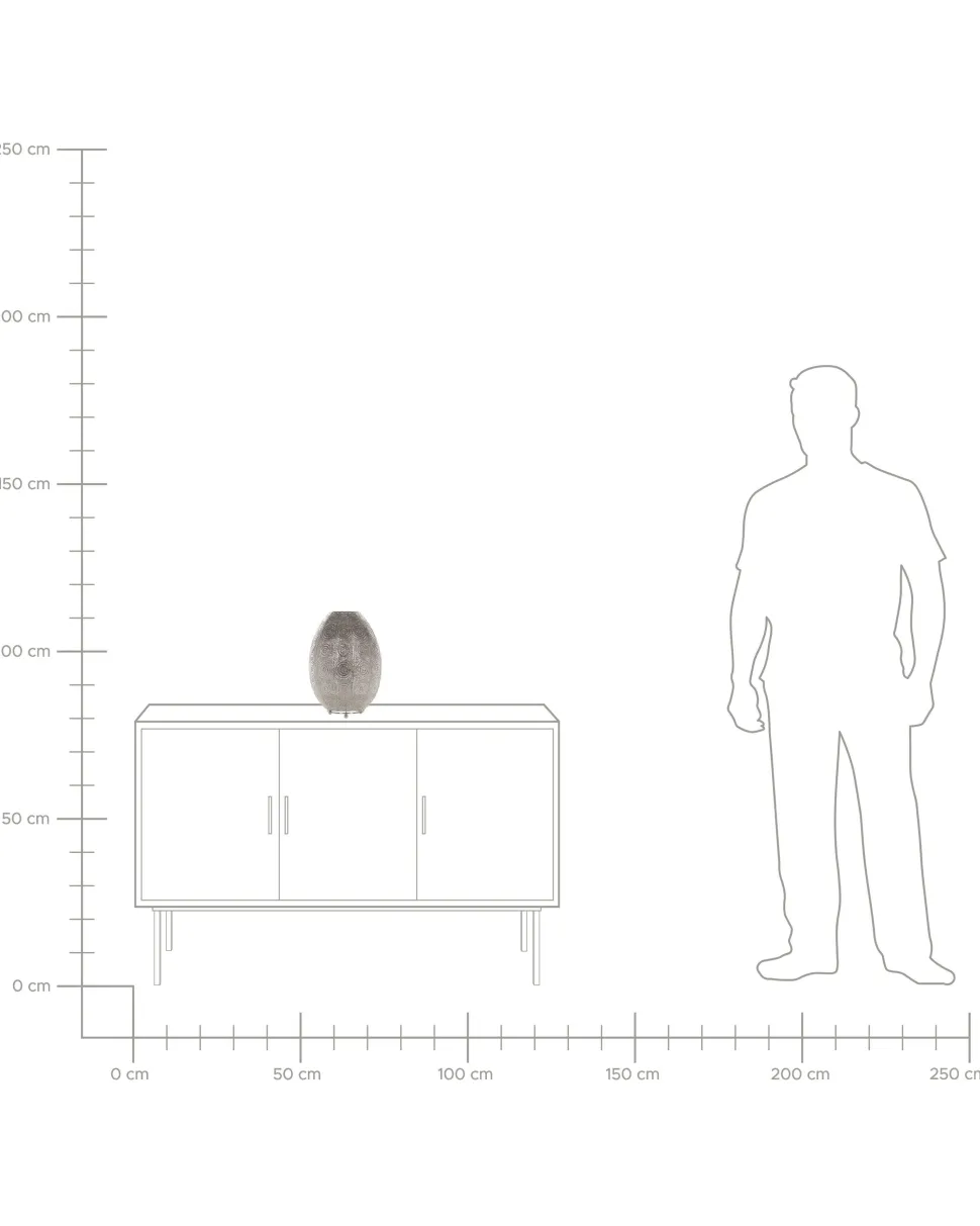 Candeeiro De Mesa Marroquino Prateado Maringa