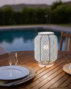 Candeeiro De Mesa Marroquino Branco Somes