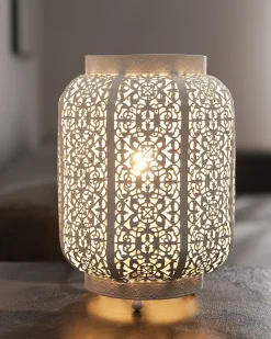 Candeeiro De Mesa Marroquino Branco Somes