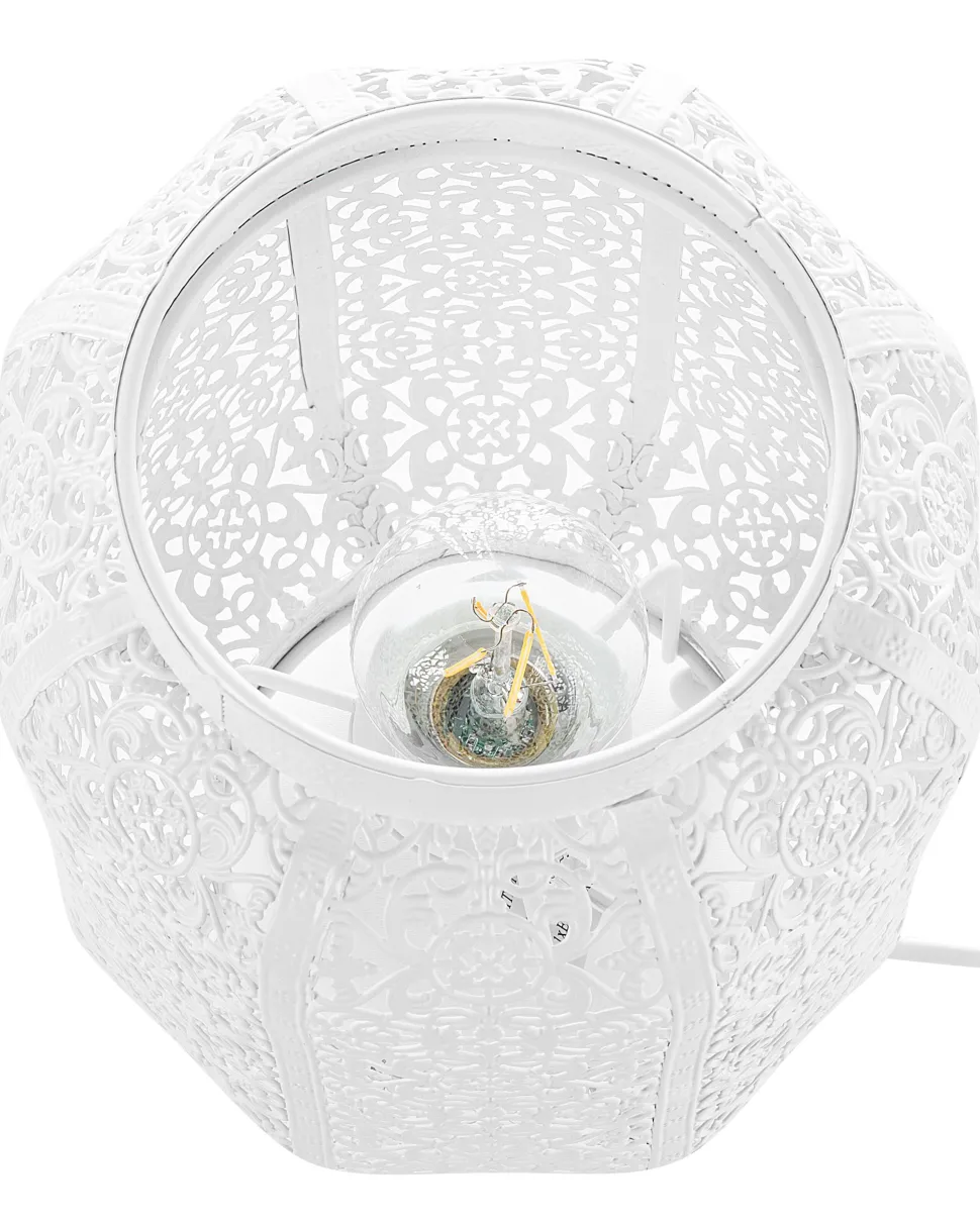 Candeeiro De Mesa Marroquino Branco Somes