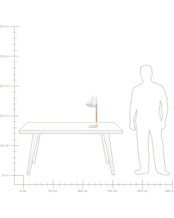Candeeiro De Mesa Metal Branco E Madeira Aldan
